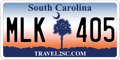 SC license plate MLK405