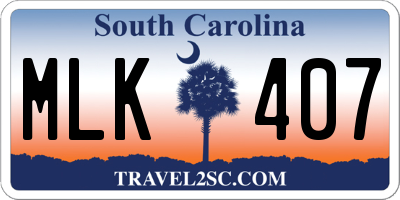 SC license plate MLK407