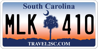 SC license plate MLK410