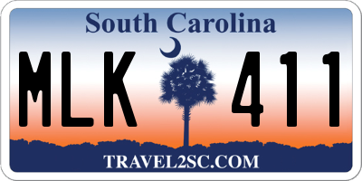 SC license plate MLK411