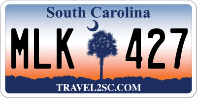 SC license plate MLK427