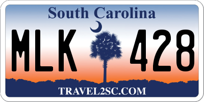 SC license plate MLK428