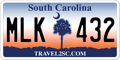SC license plate MLK432