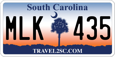 SC license plate MLK435