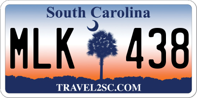 SC license plate MLK438