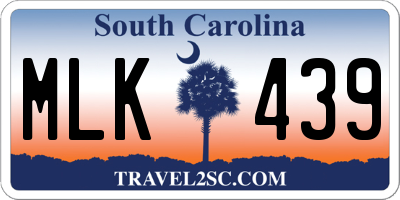SC license plate MLK439