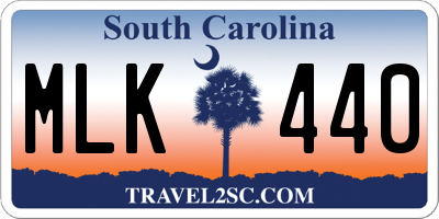 SC license plate MLK440