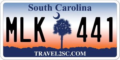 SC license plate MLK441