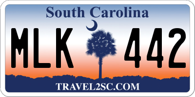 SC license plate MLK442