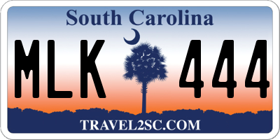 SC license plate MLK444