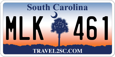 SC license plate MLK461