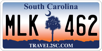 SC license plate MLK462