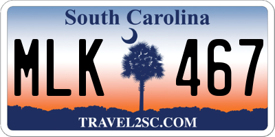 SC license plate MLK467