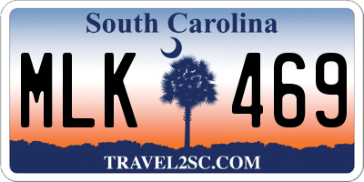 SC license plate MLK469