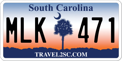 SC license plate MLK471