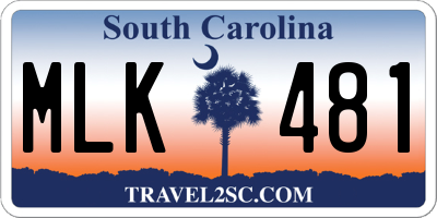 SC license plate MLK481