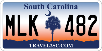 SC license plate MLK482