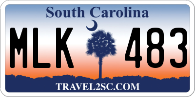 SC license plate MLK483