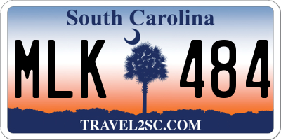 SC license plate MLK484