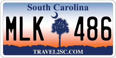 SC license plate MLK486