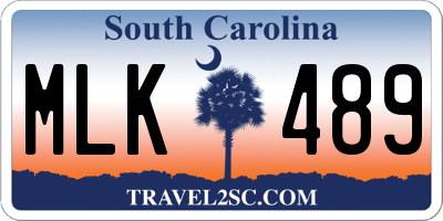 SC license plate MLK489