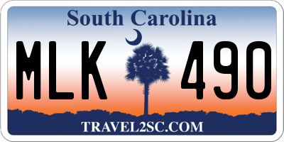 SC license plate MLK490