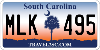 SC license plate MLK495
