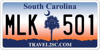 SC license plate MLK501