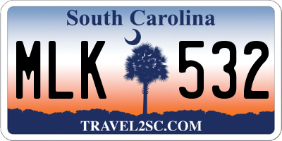 SC license plate MLK532