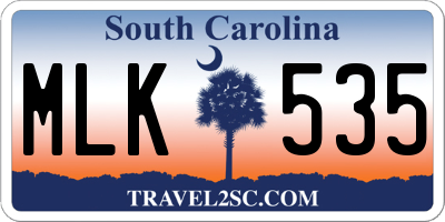 SC license plate MLK535