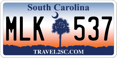 SC license plate MLK537