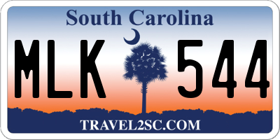 SC license plate MLK544
