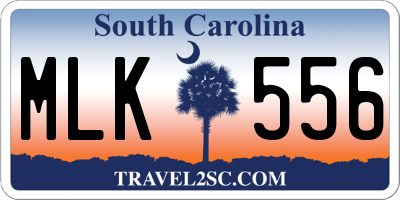 SC license plate MLK556