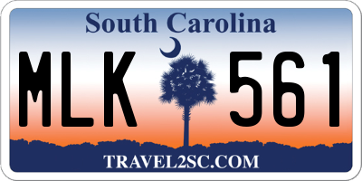 SC license plate MLK561