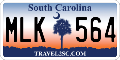 SC license plate MLK564