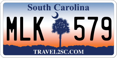 SC license plate MLK579