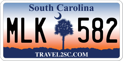 SC license plate MLK582