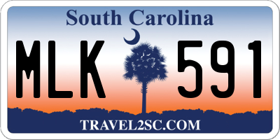 SC license plate MLK591