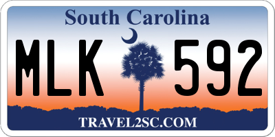 SC license plate MLK592