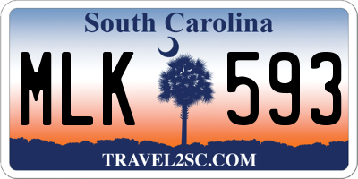 SC license plate MLK593