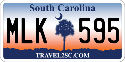 SC license plate MLK595