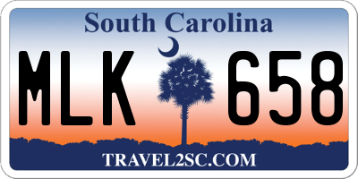 SC license plate MLK658