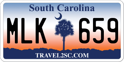 SC license plate MLK659