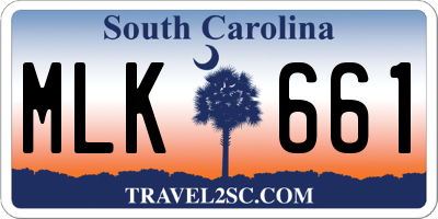 SC license plate MLK661