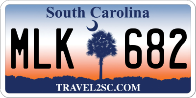 SC license plate MLK682
