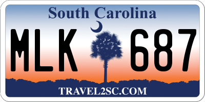 SC license plate MLK687