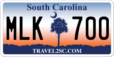 SC license plate MLK700