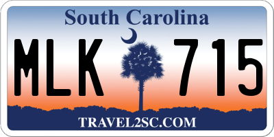 SC license plate MLK715