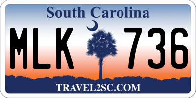 SC license plate MLK736
