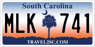 SC license plate MLK741